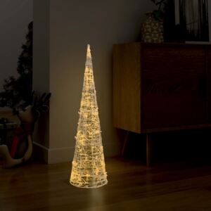 VidaXL Piramide Decorativa Cono di Luce LED Acrilico Bianco Caldo 90cm