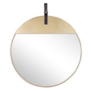 Moderno Specchio Minimalista Rotondo Cornice in Metallo Decor Beliani