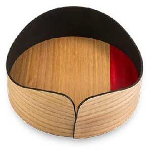 Lignis Contenitore piccolo in legno naturale con sponde laterali dal design moderno Nelumbo Legno Rosso