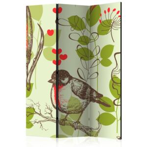 Paravento - bird and lilies vintage pattern [room dividers]