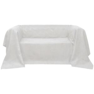 VidaXL Fodera per divano in micro-camoscio crema 210 x 280 cm