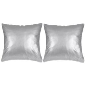 VidaXL Set di cuscini 2 pz in Pelle PU 45x45 cm Argento