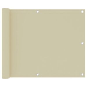 VidaXL Paravento da Balcone Crema 75x500 cm Tessuto Oxford