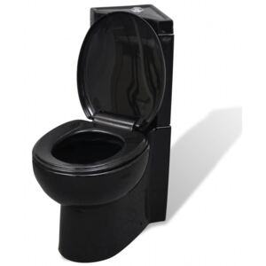 VidaXL WC toilette in ceramica per bagno nero