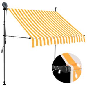 VidaXL Tenda da Sole Retrattile Manuale LED 100 cm Bianco e Arancione