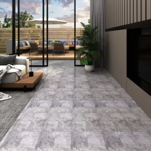 VidaXL Listoni per Pavimentazione in PVC 5,26 m² 2 mm Marrone Cemento