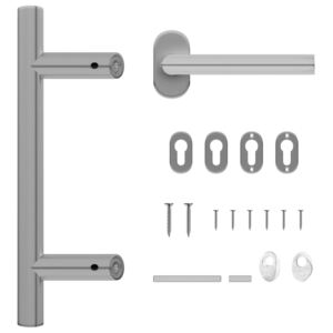 VidaXL Set Maniglia Porta con Set Maniglione 350 mm in Acciaio Inox