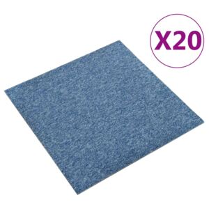 VidaXL Quadrotte di Moquette 20 pz 5 m² 50x50 cm Blu
