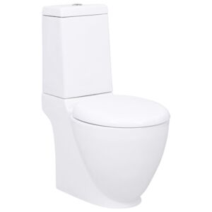 VidaXL Vaso WC in Ceramica Base con Scarico Dietro Bianco