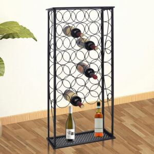 VidaXL Portabottiglie per 28 Bottiglie di Vino in Metallo
