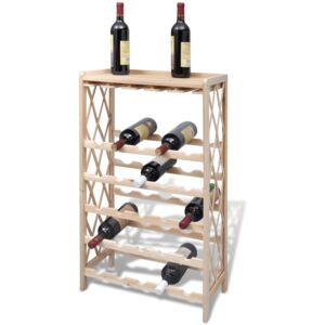 VidaXL Bottigliera per 25 Bottiglie di Vino in Legno Massello di Abete