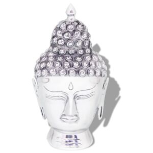 VidaXL Testa di Buddha Decorazione in Alluminio Argento