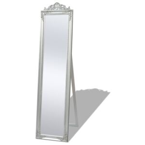 VidaXL Specchio a Pavimento in Stile Barocco 160x40 cm Argento