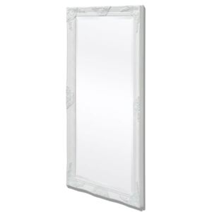 VidaXL Specchio da Parete Stile Barocco 120x60 cm Bianco
