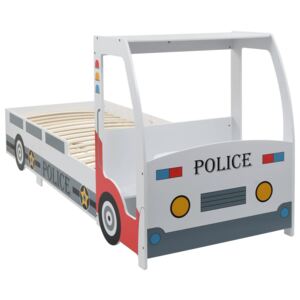 VidaXL Letto Bimbo Auto della Polizia con Scrivania 90x200 cm