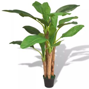 VidaXL Albero Banana Artificiale con Vaso 175 cm Verde
