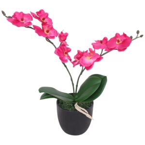 VidaXL Orchidea Artificiale con Vaso 30 cm Rossa