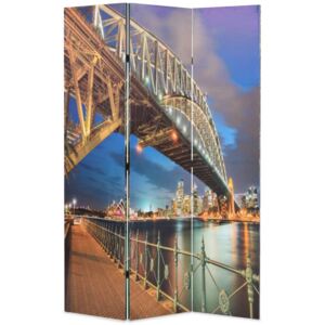VidaXL Paravento Pieghevole 120x170 cm Stampa Harbour Bridge di Sydney