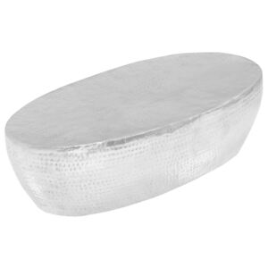 VidaXL Tavolino da Caffè 100x50x28 cm Alluminio Martellato Argento