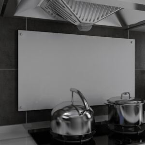 VidaXL Paraschizzi per Cucina Bianco 90x50 cm in Vetro Temperato