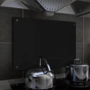 VidaXL Paraschizzi per Cucina Nero 70x50 cm in Vetro Temperato