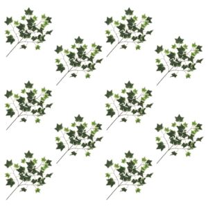 VidaXL Foglie Artificiali di Edera 10 pz Verdi e Bianche 70 cm