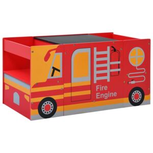 VidaXL Set Tavolo per Bambini 3pz Design Camion dei Pompieri in Legno