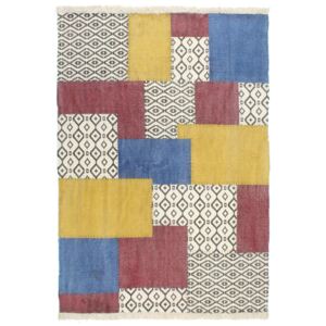 VidaXL Tappeto Kilim Tessuto a Mano in Cotone 120x180 cm Multicolore