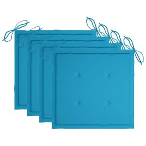 VidaXL Cuscini per Sedie da Giardino 4 pz Blu Reale 50x50x4 cm Tessuto