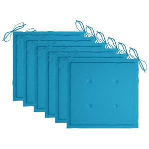 VidaXL Cuscini per Sedie da Giardino 6 pz Blu Reale 50x50x4 cm Tessuto