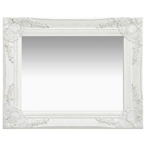 VidaXL Specchio da Parete Stile Barocco 50x40 cm Bianco