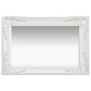 VidaXL Specchio da Parete Stile Barocco 60x40 cm Bianco