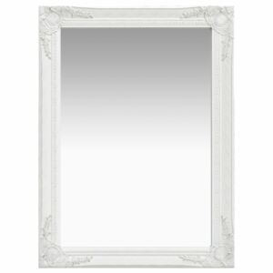 VidaXL Specchio da Parete Stile Barocco 60x80 cm Bianco