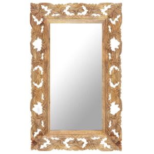 VidaXL Specchio Intagliato a Mano 80x50 cm in Legno Massello di Mango