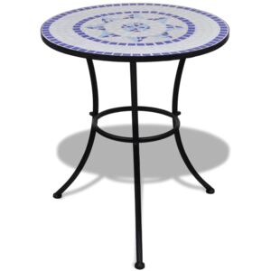 VidaXL Tavolo da Bistrot Blu e Bianco 60 cm a Mosaico