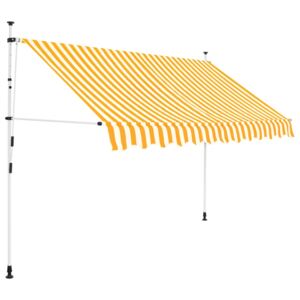 VidaXL Tenda da Sole Retrattile Manuale 250cm Strisce Gialle e Bianche