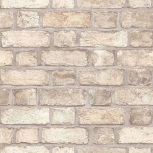 Homestyle Carta da Parati Brick Wall Beige e Grigio