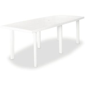 VidaXL Tavolo da Giardino Bianco 210x96x72 cm in Plastica