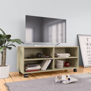 VidaXL Mobile TV con Ruote Rovere Sonoma 90x35x35 cm in Truciolato