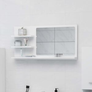 VidaXL Specchio da Bagno Bianco 90x10,5x45 cm in Truciolato