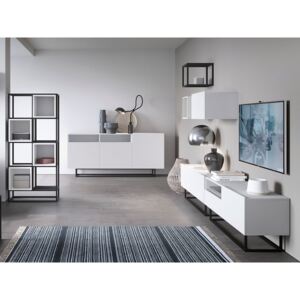 Set mobili soggiorno PTAM18, Colore: Bianco