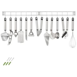Tectake 400591 set di utensili per la cucina, 13 pezzi - argento