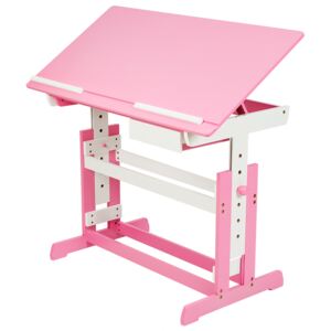 Tectake 400926 scrivania per bambini - rosa fucsia