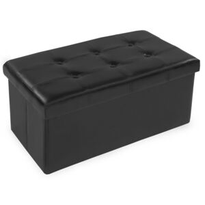 Tectake 400867 cassapanca pouf pieghevole con contenitore - nero