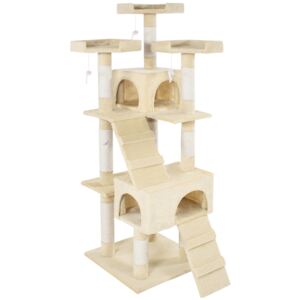 Tiragraffi per Gatti, Albero Gatto in Corda Sisal Naturale, Altezza 88cm,  Beige