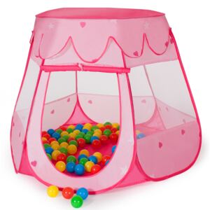 Tectake 400950 tenda gioco per bambini con 100 palline - rosa fucsia