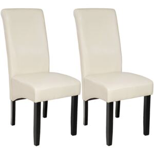 Tectake 401295 2 sedie da sala da pranzo con seduta ergonomica - crema