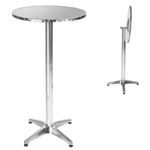 Tectake 401489 tavolo da bistrot in alluminio ø60cm - 5,8 cm, pieghevole