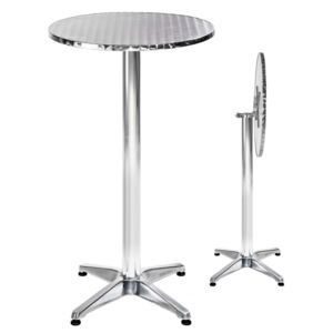 Tectake 401491 tavolo da bistrot in alluminio ø60cm - 6,5 cm, pieghevole