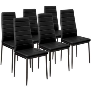 Tectake 401848 6 sedie da sala da pranzo in pelle sintetica - nero